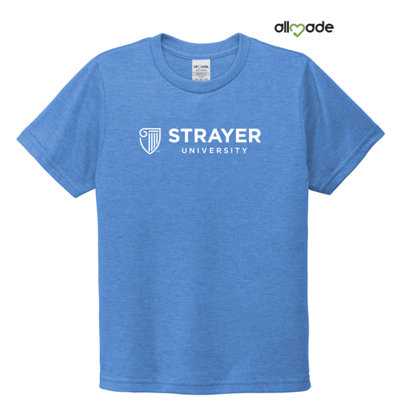 STRAYER Allmade® Youth Tri-Blend Tee -  Azure Blue