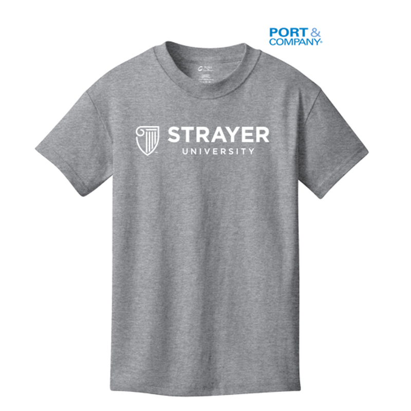 STRAYER Port & Company® Youth Core Cotton Tee - Athletic Heather
