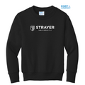 STRAYER Port & Company® Youth Core Fleece Crewneck Sweatshirt - BLACK