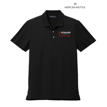 NEW STRAYER ALUMNI - Mercer+Mettle® Stretch Pique Polo - Deep Black