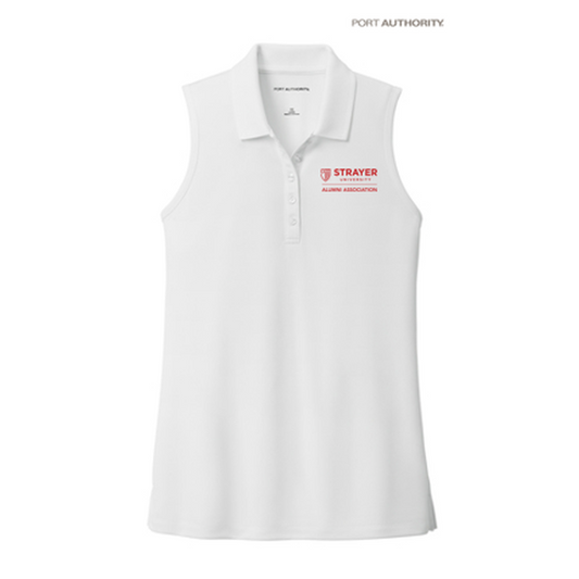 NEW STRAYER ALUMNI - Port Authority® Ladies Dry Zone® UV Micro-Mesh Sleeveless Polo - White