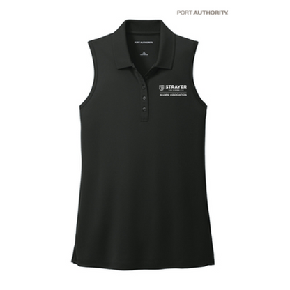 NEW STRAYER ALUMNI - Port Authority® Ladies Dry Zone® UV Micro-Mesh Sleeveless Polo - Deep Black