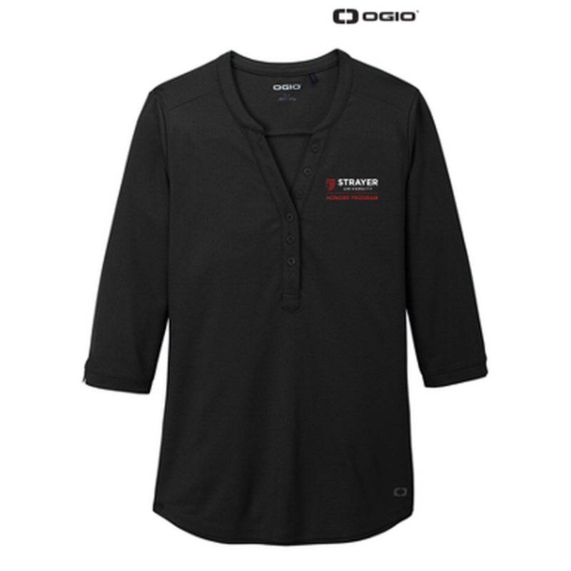 STRAYER HONORS - OGIO ® Ladies Jewel Henley - Blacktop