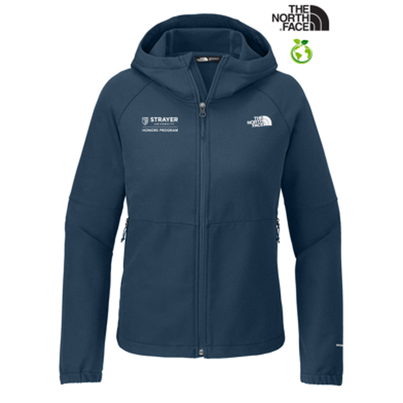 STRAYER HONORS - The North Face® Ladies Barr Lake Hooded Soft Shell Jacket - Shady Blue Dark Heather