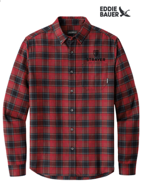 NEW STRAYER - Eddie Bauer® Long Sleeve Favorite Flannel Plaid Shirt - Red Highland Plaid