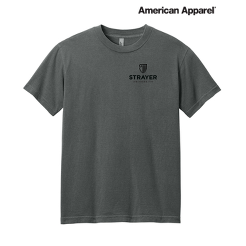 NEW STRAYER American Apparel® Unisex Heavyweight Cotton Garment-Dyed Tee - Faded Black