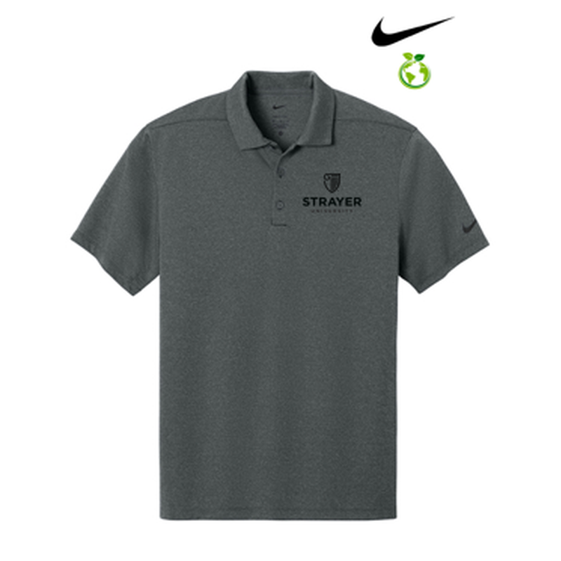 NEW STRAYER Nike Dri-FIT Smooth Heather Polo - Anthracite Heather