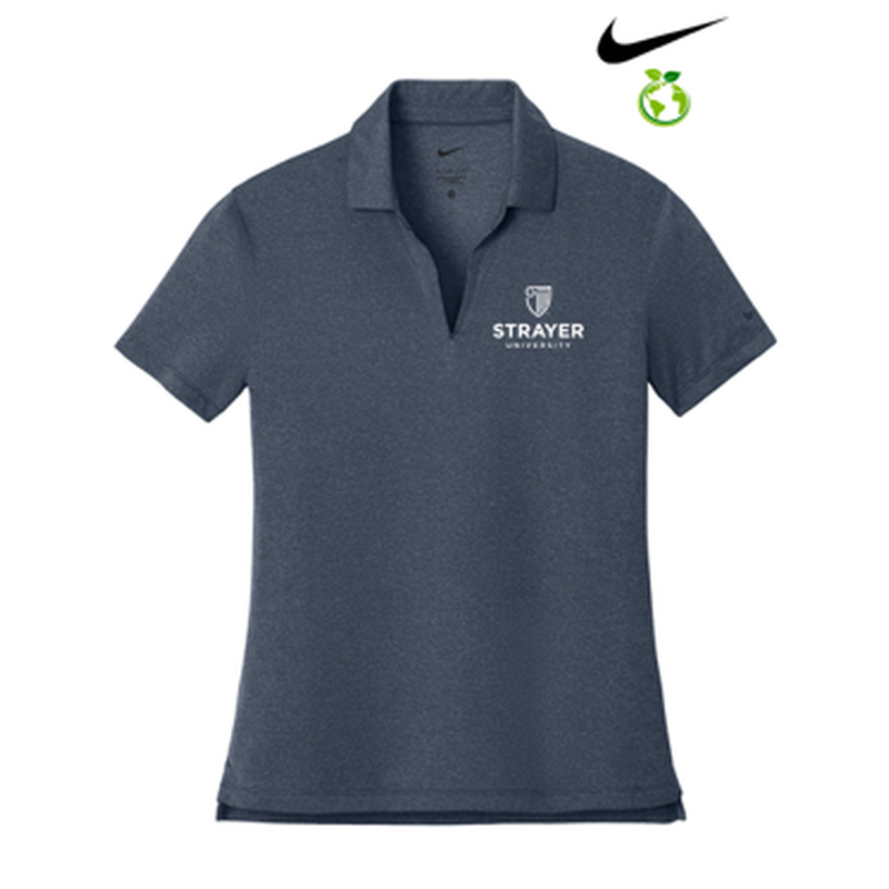 NEW STRAYER Nike Women’s Dri-FIT Smooth Heather Polo - Navy Heather
