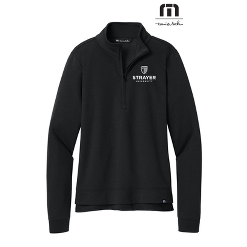 NEW STRAYER TravisMathew Women’s Coveside 1/2-Zip - Black