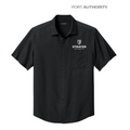 NEW STRAYER Port Authority® Short Sleeve UV Dockside Shirt - Deep Black