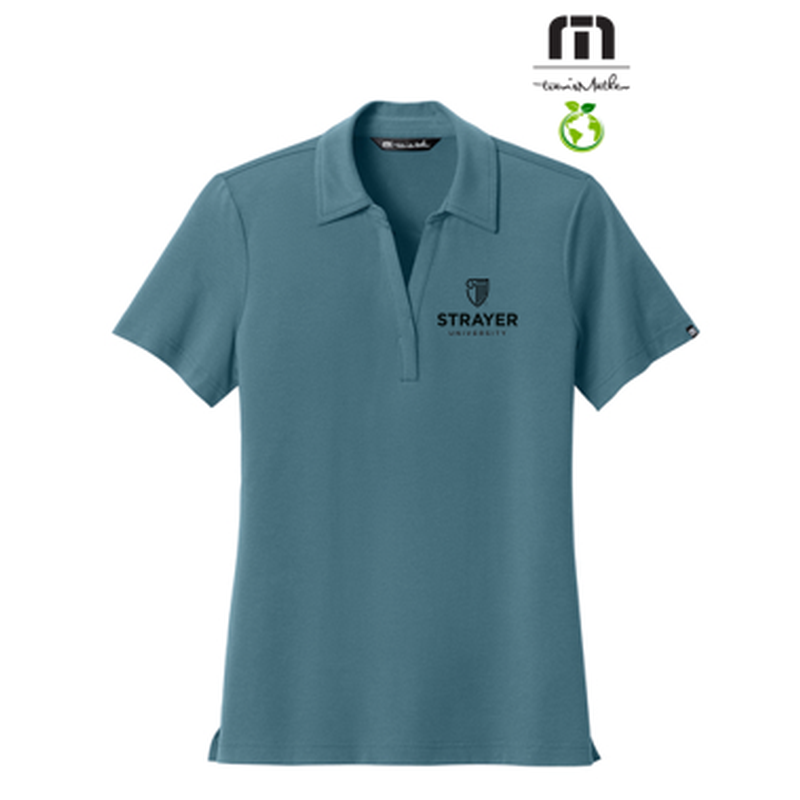 NEW STRAYER TravisMathew Women’s Glenview Solid Polo - Stellar Blue