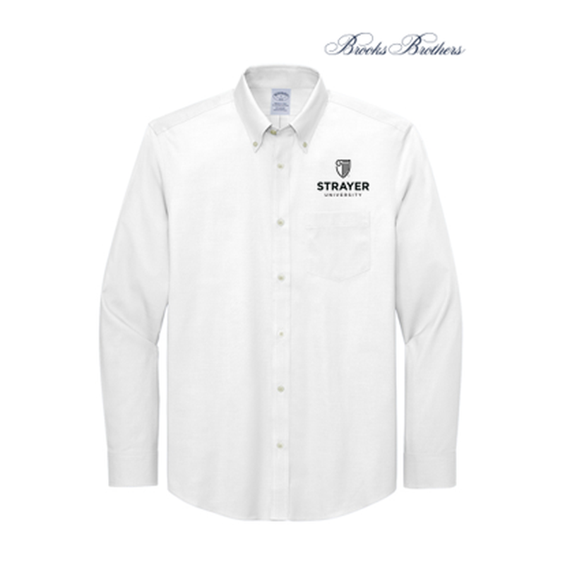 NEW STRAYER Brooks Brothers® Tall Wrinkle-Free Stretch Pinpoint Shirt - White