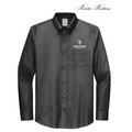 NEW STRAYER Brooks Brothers® Tall Wrinkle-Free Stretch Nailhead Shirt - Deep Black