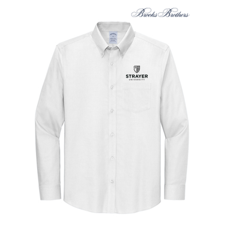 NEW STRAYER Brooks Brothers® Tall Wrinkle-Free Stretch Nailhead Shirt - White