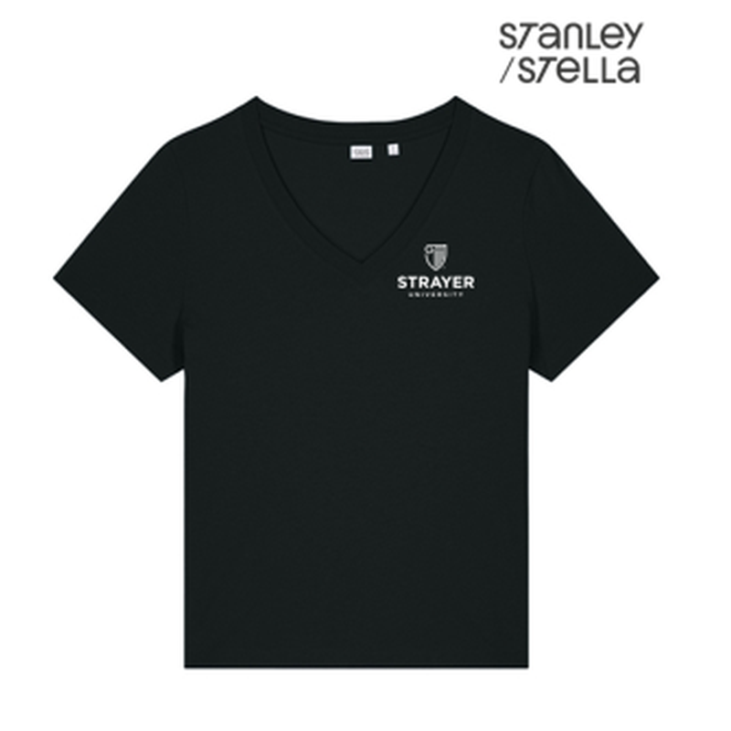 NEW STRAYER Stanley/Stella Women’s Stella Isla V-Neck Tee - Black