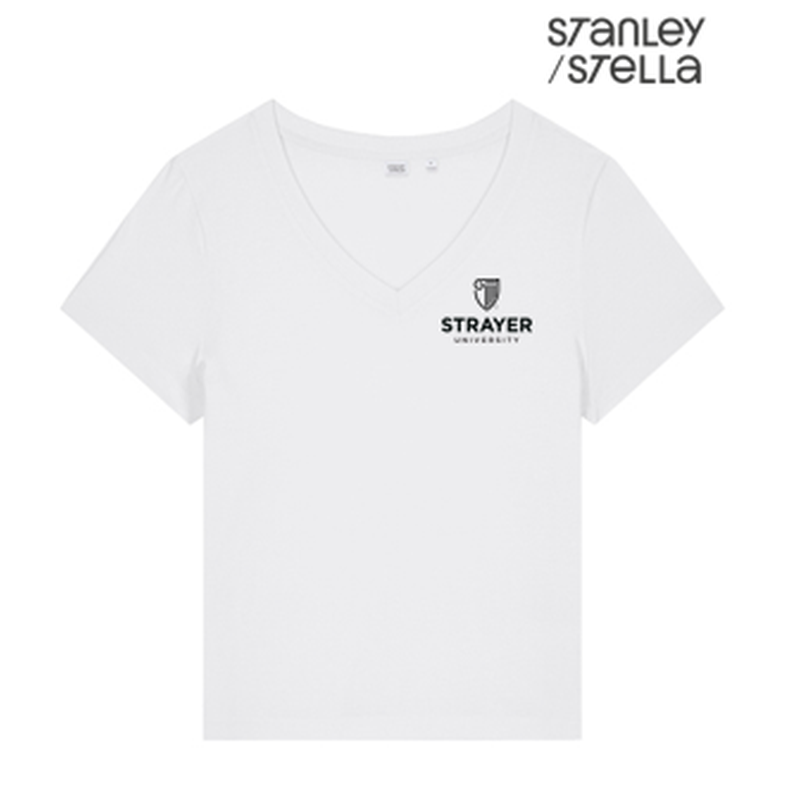 NEW STRAYER Stanley/Stella Women’s Stella Isla V-Neck Tee - White