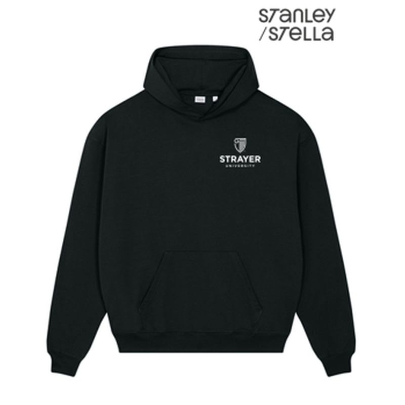 NEW STRAYER Stanley/Stella Unisex Cooper Dry Hooded Sweatshirt - Black