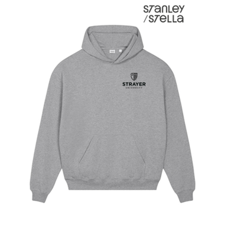 NEW STRAYER Stanley/Stella Unisex Cooper Dry Hooded Sweatshirt - Heather Grey