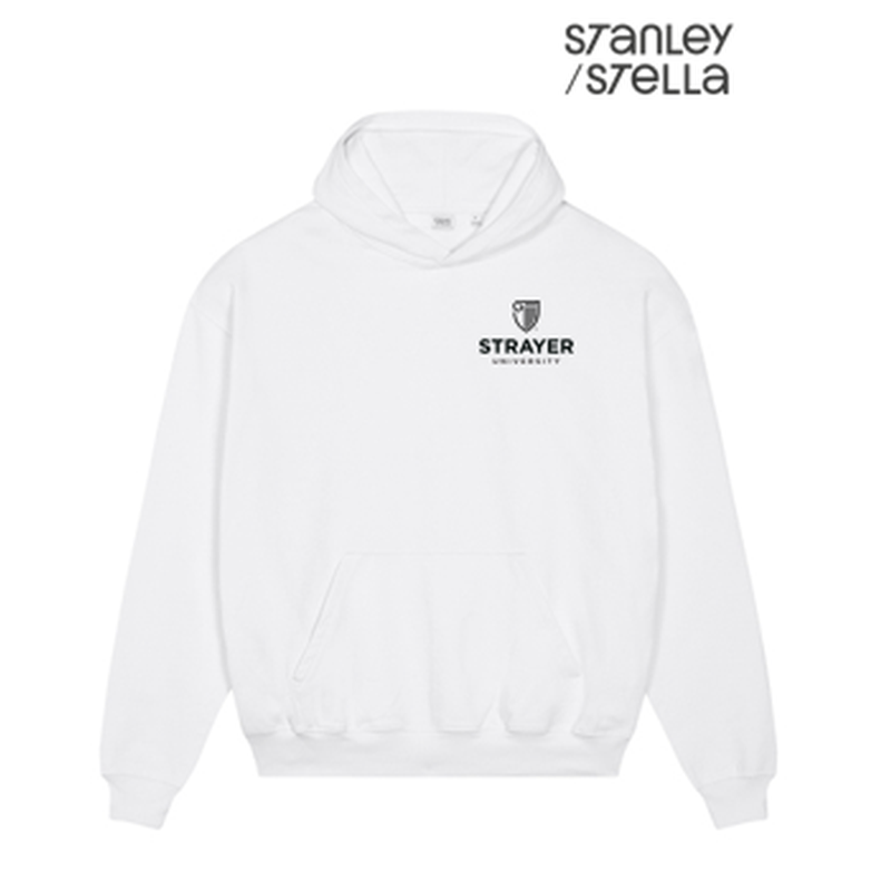NEW STRAYER Stanley/Stella Unisex Cooper Dry Hooded Sweatshirt - White