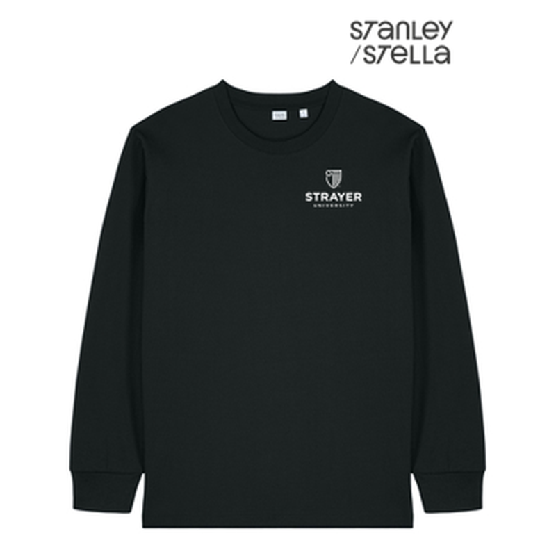 NEW STRAYER Stanley/Stella Unisex Freestyler Heavyweight Long Sleeve Tee - Black