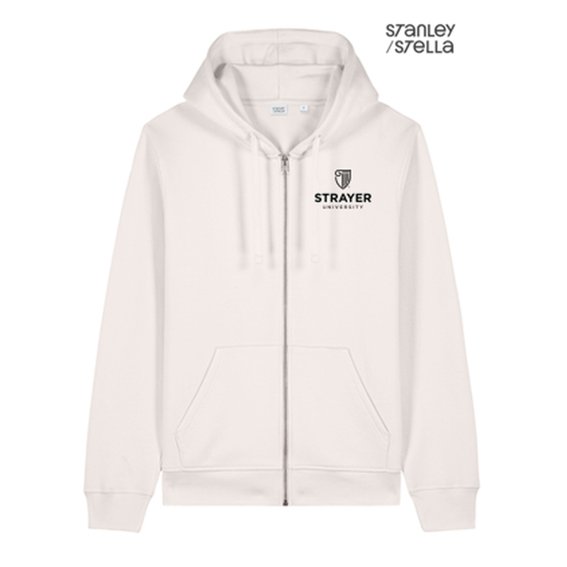 NEW Strayer Stanley/Stella Unisex Mixer Full-Zip Hooded Sweatshirt - Vintage White