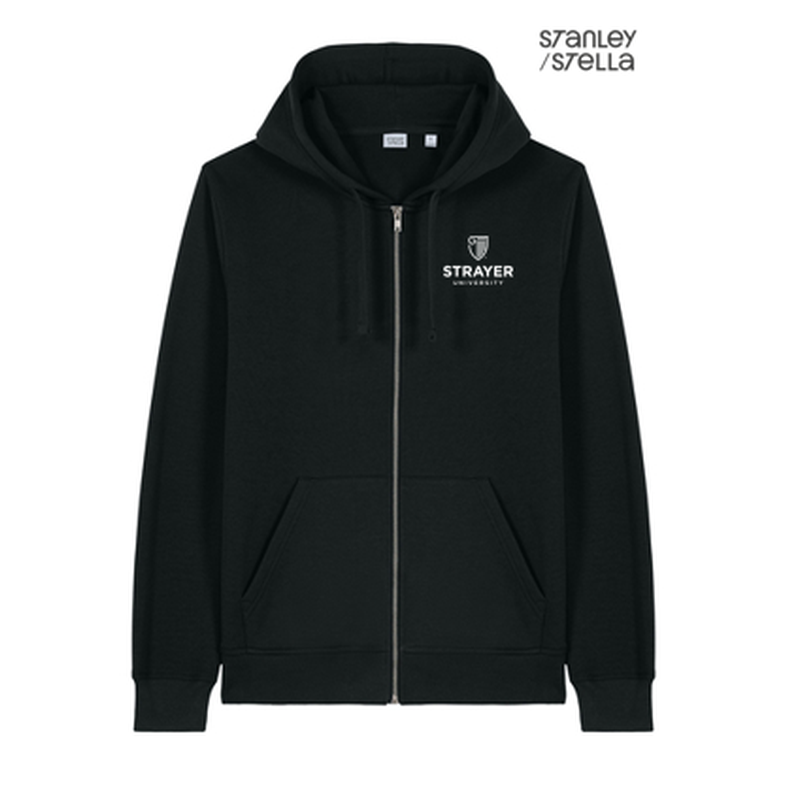 NEW Strayer Stanley/Stella Unisex Mixer Full-Zip Hooded Sweatshirt - Black