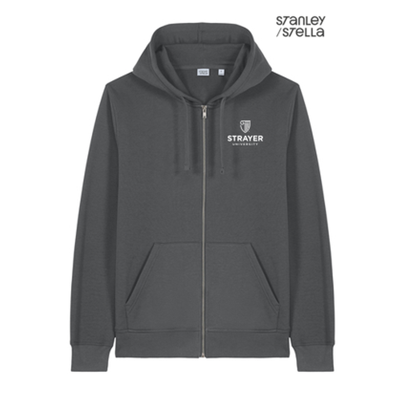 NEW Strayer Stanley/Stella Unisex Mixer Full-Zip Hooded Sweatshirt - Anthracite