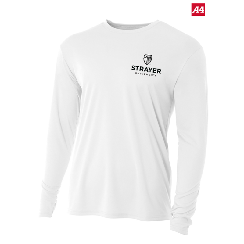 NEW Strayer A4 Cooling Performance Long Sleeve Tee - White
