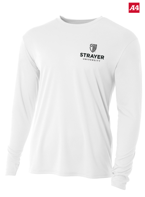 NEW Strayer A4 Cooling Performance Long Sleeve Tee - White