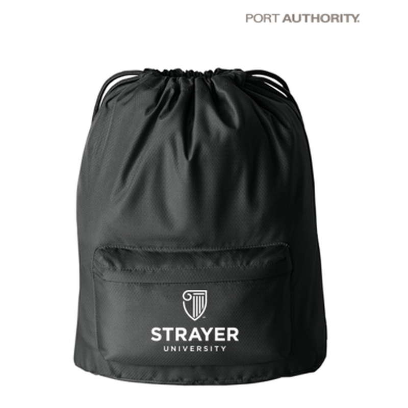 NEW Strayer Port Authority® Diamond Pocket Cinch - BLACK