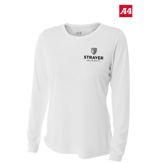 NEW Strayer A4 Women’s Cooling Performance Long Sleeve Tee - White
