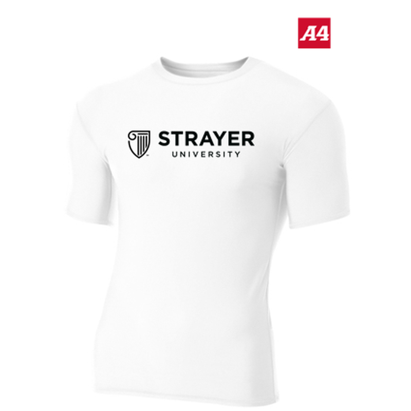 NEW Strayer A4 Compression Short Sleeve Tee - White