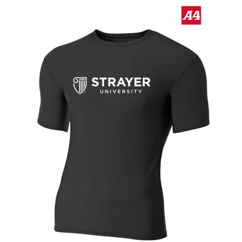 NEW Strayer A4 Compression Short Sleeve Tee - Black