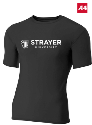 NEW Strayer A4 Compression Short Sleeve Tee - Black