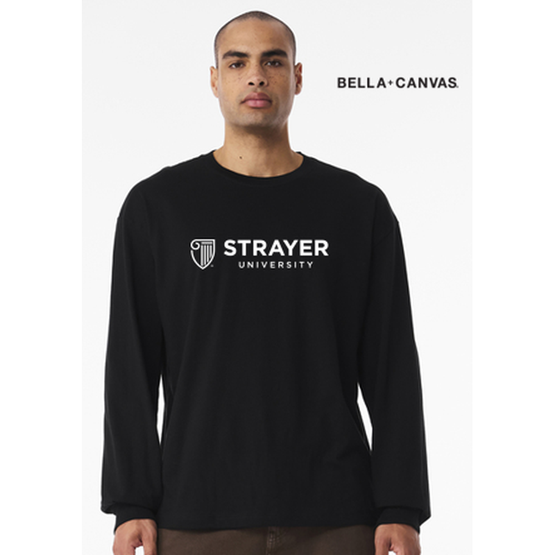 NEW Strayer BELLA+CANVAS® Unisex 6-Ounce Heavyweight Long Sleeve Tee - Black