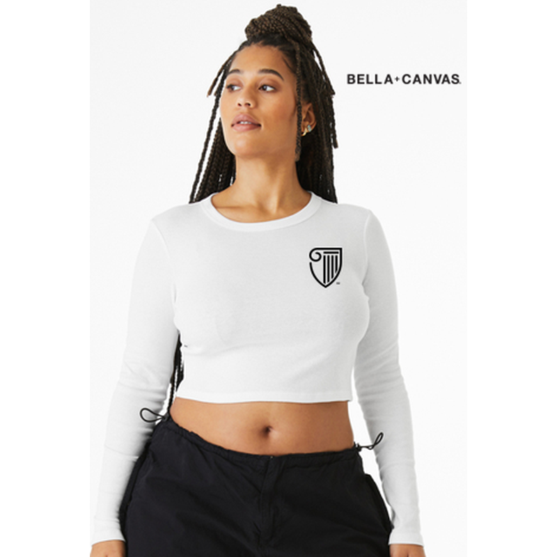 NEW Strayer BELLA+CANVAS® Women’s Micro Rib Long Sleeve Baby Tee - White