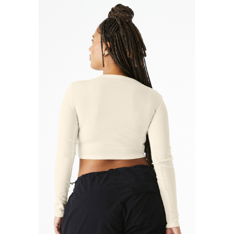 NEW Strayer BELLA+CANVAS® Women’s Micro Rib Long Sleeve Baby Tee - Natural