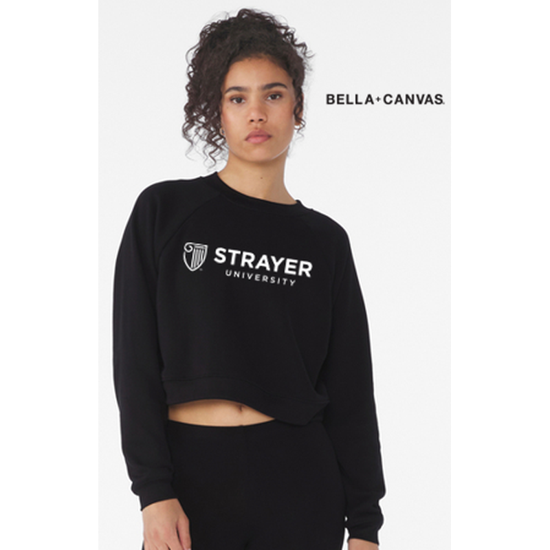 NEW Strayer BELLA+CANVAS® Women’s Raglan Pullover Sponge Fleece - Black