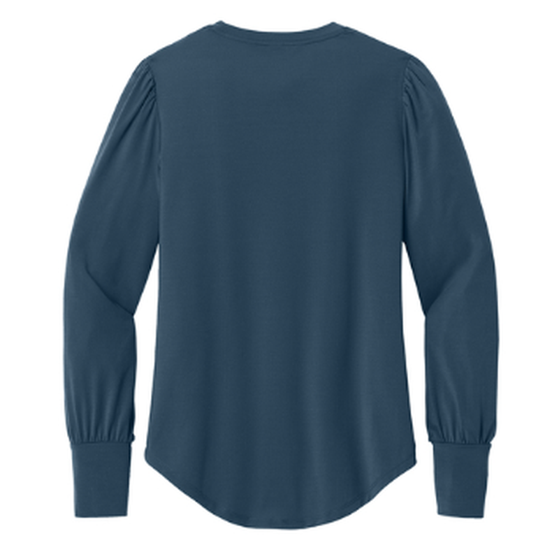 NEW STRAYER Mercer+Mettle® Women’s Stretch Jersey Long Sleeve Blouson Top - Insignia Blue