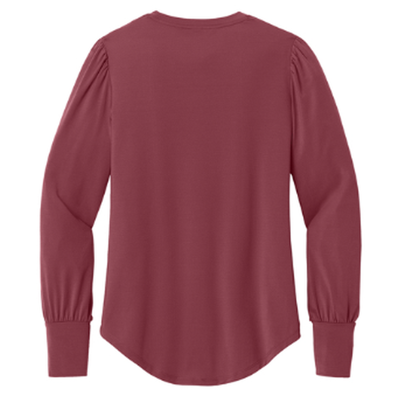 NEW STRAYER Mercer+Mettle® Women’s Stretch Jersey Long Sleeve Blouson Top - Rosewood