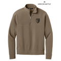 NEW STRAYER Mercer+Mettle® Linear Texture 1/4-Zip (1.5-in logo) - Warm Taupe