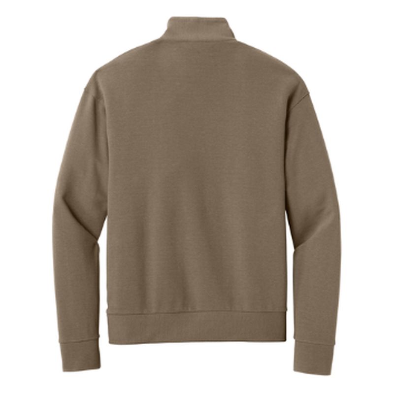 NEW STRAYER Mercer+Mettle® Linear Texture 1/4-Zip (1.5-in logo) - Warm Taupe