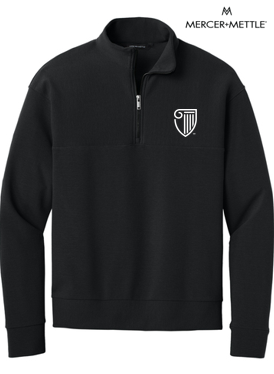 NEW STRAYER Mercer+Mettle® Linear Texture 1/4-Zip (1.5-in logo) - Black