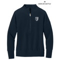 NEW STRAYER Mercer+Mettle® Women’s Linear Texture 1/4-Zip (1-in logo) - Night Navy