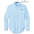 NEW STRAYER Mercer+Mettle® Women’s Long Sleeve Modern Oxford Shirt (3-in logo) - Light Blue