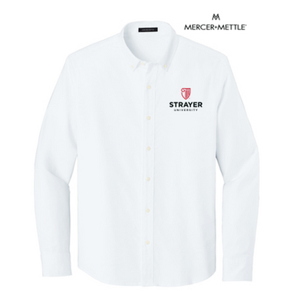 NEW STRAYER Mercer+Mettle® Long Sleeve Modern Oxford Shirt (3.5-in logo) - White