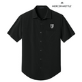 NEW STRAYER Mercer+Mettle® Short Sleeve UV Capital Tech Shirt (1.5-in logo) - Deep Black