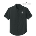 NEW STRAYER Mercer+Mettle® Short Sleeve UV Capital Tech Shirt (1.5-in logo) - Deep Black Triangle Print