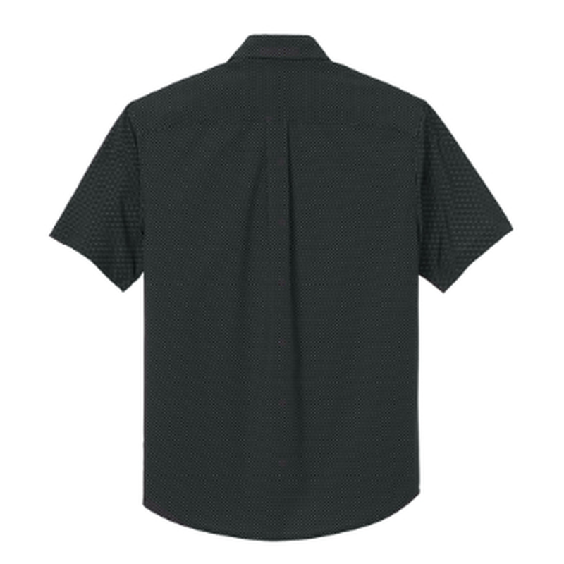 NEW STRAYER Mercer+Mettle® Short Sleeve UV Capital Tech Shirt (1.5-in logo) - Deep Black Triangle Print