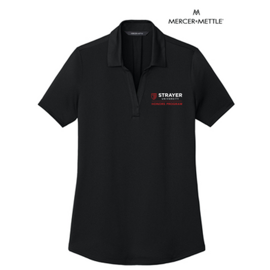 STRAYER HONORS Mercer+Mettle® Women’s Recharge Jersey Polo (4-in logo) - Deep Black